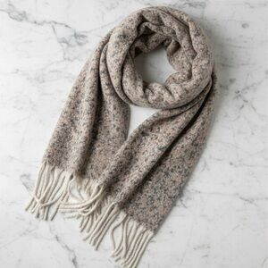 Aerie Blanket Scarf O/S NWT | Soft Fringe Wrap 74” Tan Gray Cozy Fall Winter